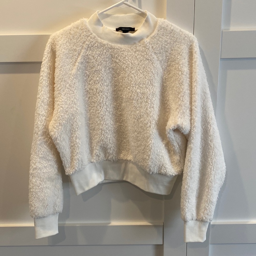 Forever 21 Fuzzy Sweater White